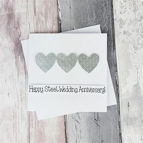 11th anniversary card Steel wedding anniversary card | Etsy | Wedding ...