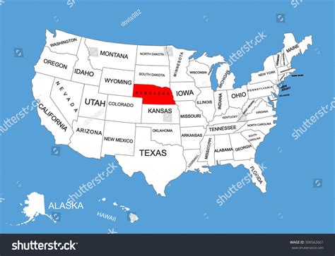 Nebraska State Usa Vector Map Isolated: เวกเตอร์สต็อก (ปลอดค่าลิขสิทธิ์ ...