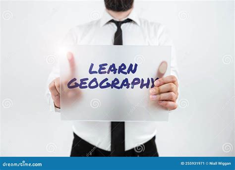 Text Sign Showing Learn Geographystudy of Physical Features of Earth and Its Atmosphere ...