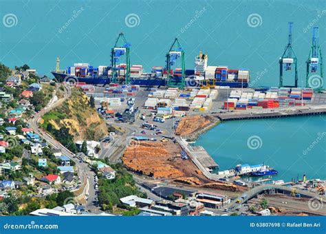 Lyttelton Port of Christchurch - New Zealand Editorial Stock Photo - Image of island, fuel: 63807698