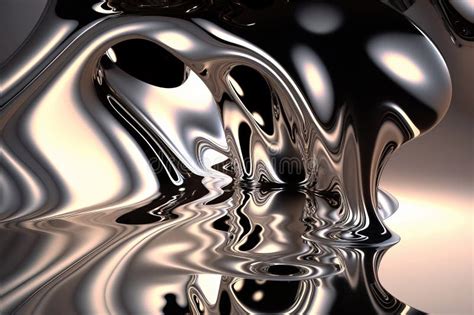 Fluid Glossy Chrome Mirror Water Effect Background Backdrop Texture Illustration Stock ...