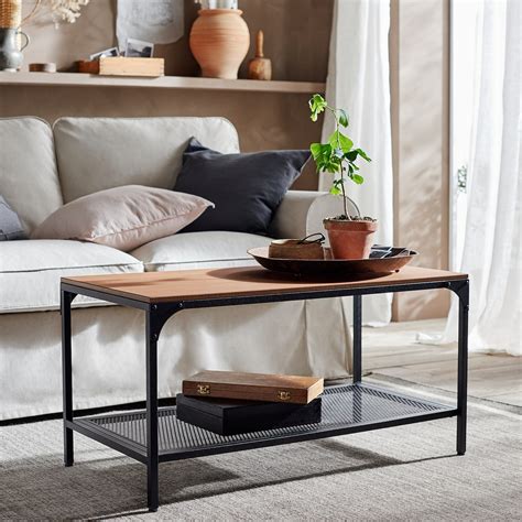 FJÄLLBO Coffee table, black, 35 3/8x18 1/8" - IKEA