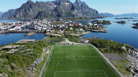 Aerial View of Fishing Village on Lofoten Islands in Norway Stock Footage - Video of houses ...