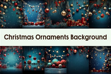 Christmas Ornaments Background | Background Graphics ~ Creative Market