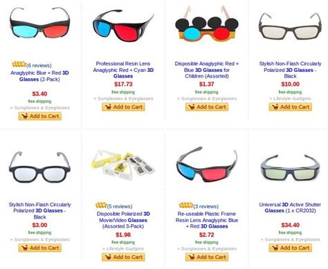 Many types of 3D glasses and stuff