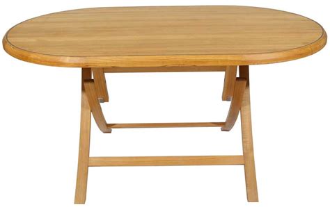 Teak Folding Table, Round with folding legs for sale at Teak Deck Co.