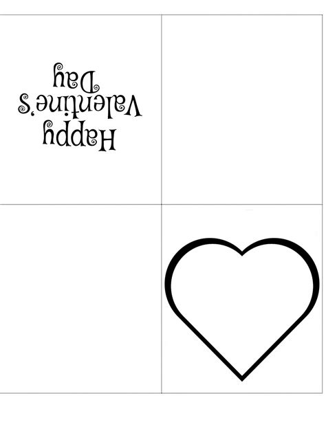 Card Template Foldable Printable Valentines Day Cards To Col