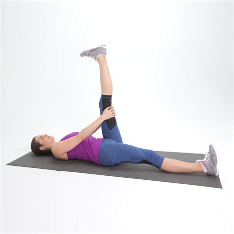 Reclined Hamstring Stretch | Easy Hamstring Stretches | POPSUGAR Fitness Photo 7