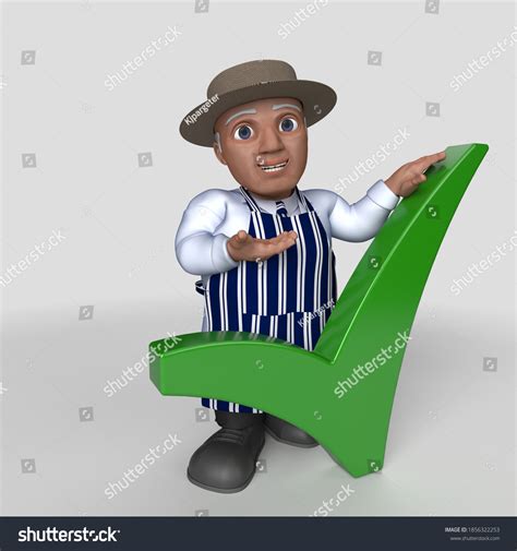 3d Render Cartoon Butcher Character Stock Illustration 1856322253 ...