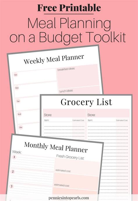 Meal Planning on a Budget Toolkit - FREE Printables & Tips | Monthly meal planner, Meal planning ...