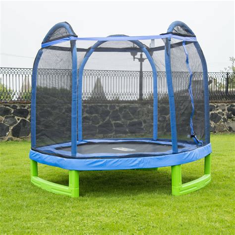 Bounce Pro 7-Foot My First Trampoline Hexagon (Ages 3-10) for Kids, Blue/Green - Walmart.com ...