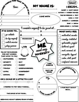 Social-Emotional Learning: Self-Identity Culture Building Worksheet