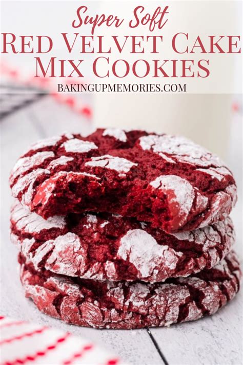 Red Velvet Cake Mix Cookies - Baking Up Memories