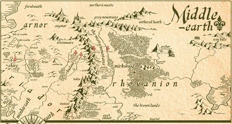 Middle earth map, The hobbit map, Middle earth