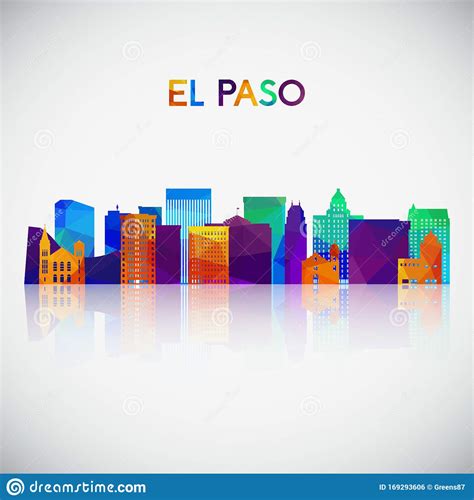 El Paso Skyline Silhouette in Colorful Geometric Style. Stock Vector - Illustration of cityscape ...