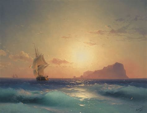 Ivan Aivazovsky - Sunset over Ischia (1873) : museum