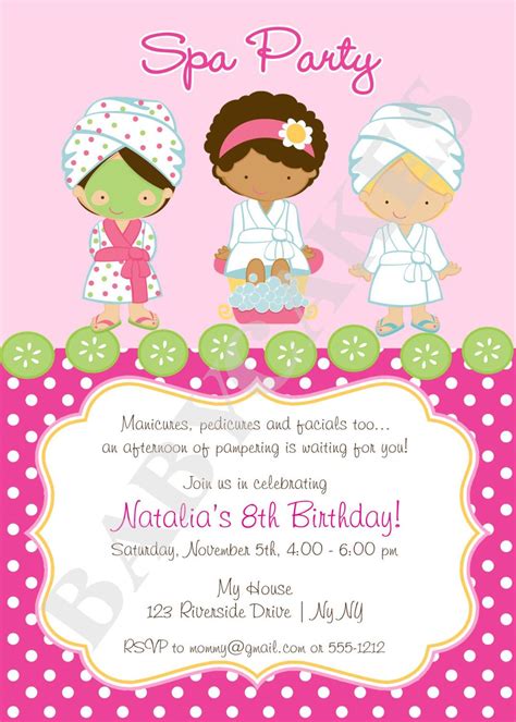 Spa Party Invitations Free Printable Spa Party Invitation Diy | Spa ...