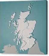 Scotland Country Map Regions Administrative Divisions 3D Render Greeting Card by Frank Ramspott