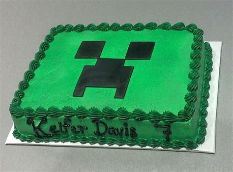 Minecraft Creeper Face Cake | Minecraft birthday cake, Boy birthday cake, Minecraft birthday