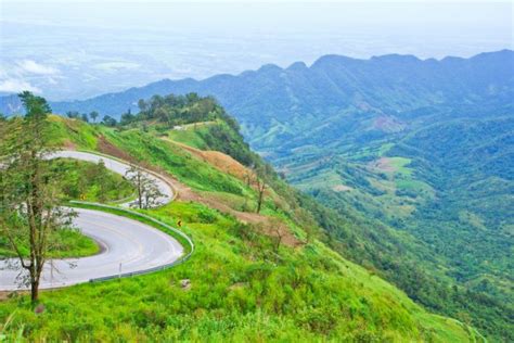 Cars Drive Section Winding Road Curves Linking Xiushan Tujia Miao ...