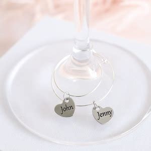 Set of Personalized Wine Glass Tags, Custom Wine Glass Markers, Drink Marker Charms Identifiers ...