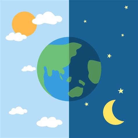 Premium Vector | Vector earth with day and night