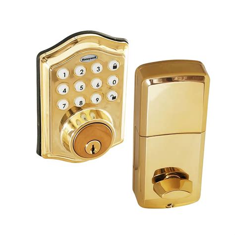 Honeywell Polished Brass Keyless Entry Digital Deadbolt | The Home ...