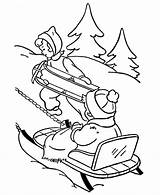 Bluebonkers Printable Winter Coloring Sheets  Children sledding sketch template