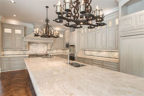 Taj Mahal quartzite kitchen- Dallas - Traditional - Kitchen - Dallas - by Levantina USA