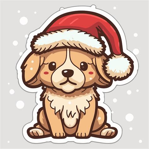 Hoja de pegatinas imprimibles de pegatinas navideñas para perros colección invierno | Vector Premium