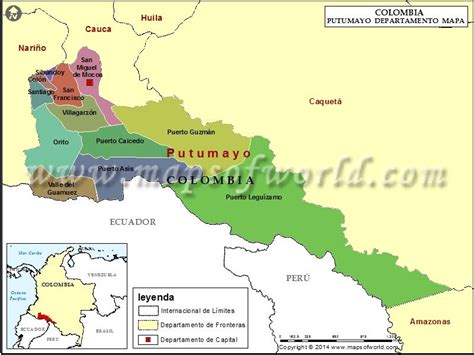 Mapa del Putumayo | Mapas, Mapa politico, Colombia