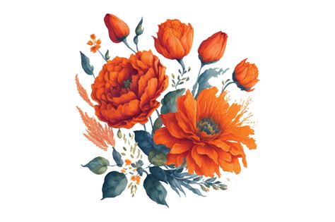 Elegant Watercolor Flowers Arrangement Graphic by Sohag 881 · Creative Fabrica
