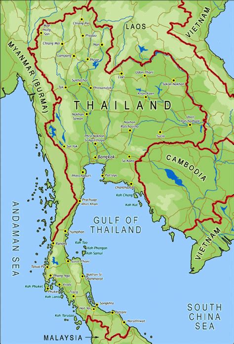 Thailand Map Political Regional | Maps of Asia Regional Political City