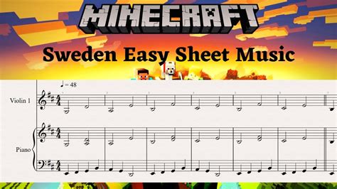 Minecraft Music Piano Sheet Sweden Minecraft Musescore Sheet Music ...