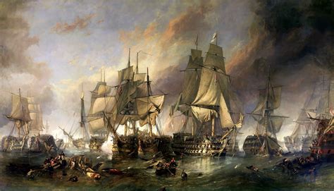 The Battle of Trafalgar Painting by William Clarkson Stanfield - Etsy Canada