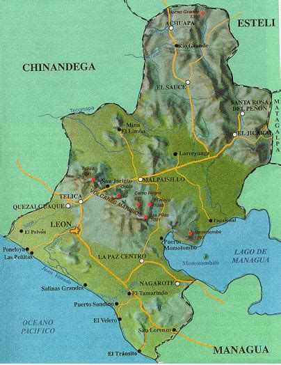 Maps of Nicaragua - Leon map and info