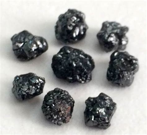 3.5-5mm Black Raw Diamonds Black Rough Diamond Black Raw | Etsy