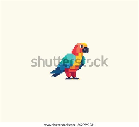 Pixel Art 8 Bit Style Parrot Stock Vector (Royalty Free) 2420993231 ...