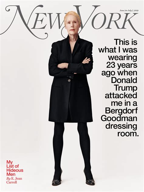 E. Jean Carroll wears the coat she says she wore when Trump allegedly ...