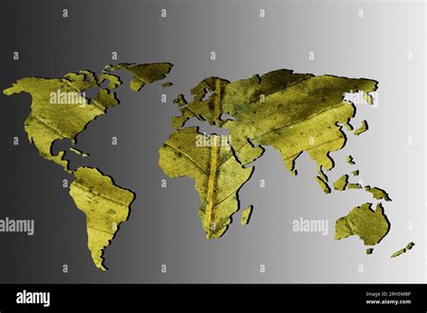 Roughly outlined world map with green plants filling Stock Photo - Alamy