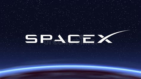 Illustration of Deep Space and Spacex Logo Over it Editorial Stock Photo - Illustration of logo ...