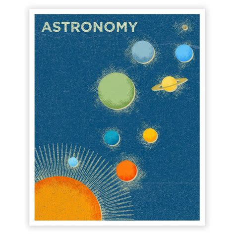 Girls Science Art - Art for Boys Room - Astronomy Art Print 8 in x 10 in Retro Science Art Print ...