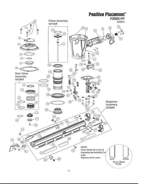 Paslode 500855-(F250S-PP) Parts List | Paslode 500855-(F250S-PP) Repair Parts | OEM Parts with ...