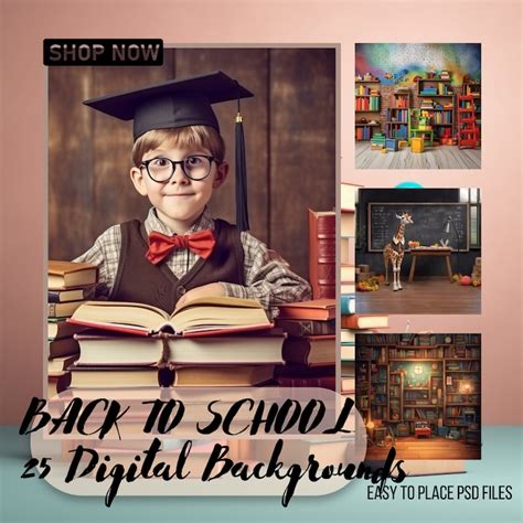 25 Back to School September 2023 New Ultimate Digital Backdrops Easy to Use, Photoshop Overlay ...