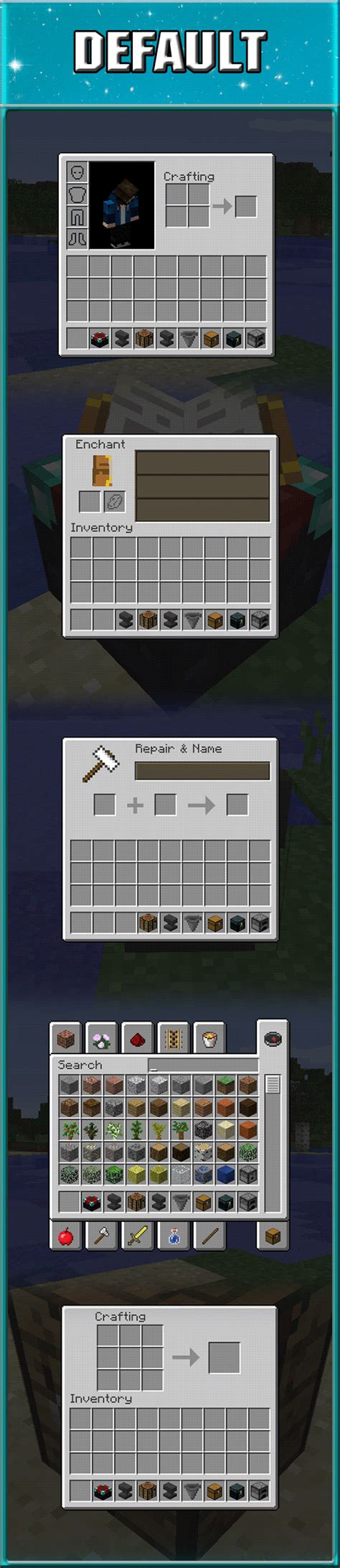 Custom GUIs Resource Pack - Transparent / Abstract Inventory for - Mc-Mod.Net