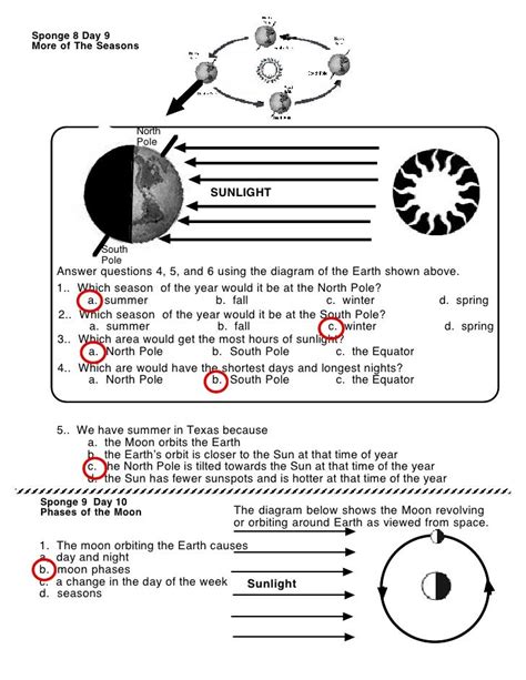 Order of Planets (Worksheet answers )