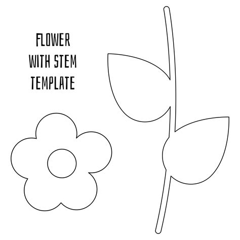 flower stem template printable - flower with stem template coloring ...