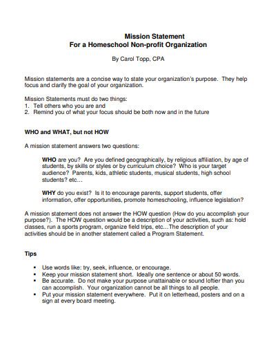 Nonprofit Mission Statement - 18+ Examples, Format, How To Write, Pdf