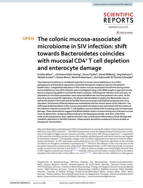 (PDF) The colonic mucosa-associated microbiome in SIV infection: shift ...