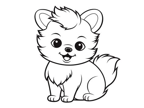 Pomeranian Picture For Coloring - Coloring Page